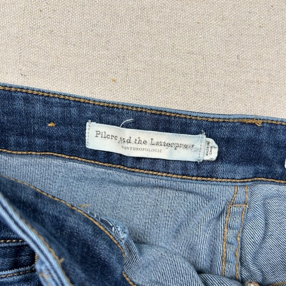 Pilcro Anthropologies Jeans‎ Womens 32 High Rise Denim Legging Jorts Button Fly - Picture 3 of 12